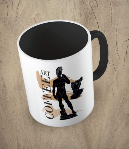 Czarna kubek art coffee