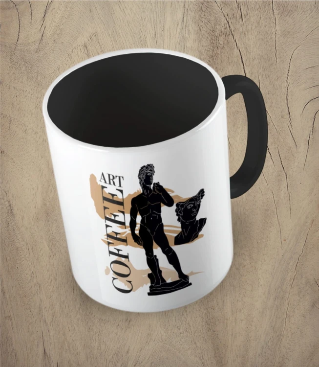 Czarna kubek art coffee
