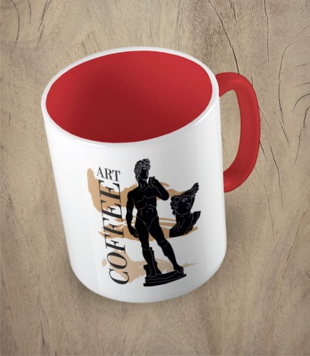 Czerwony kubek art coffee