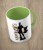 Jasnozielony kubek art coffee
