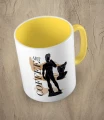 Żółty kubek art coffee
