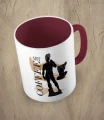 Bordowy kubek art coffee