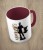 Bordowy kubek art coffee
