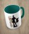 Ciemnozielony kubek art coffee