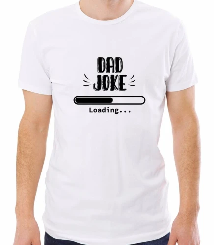 Biała męska koszulka dad joke loading
