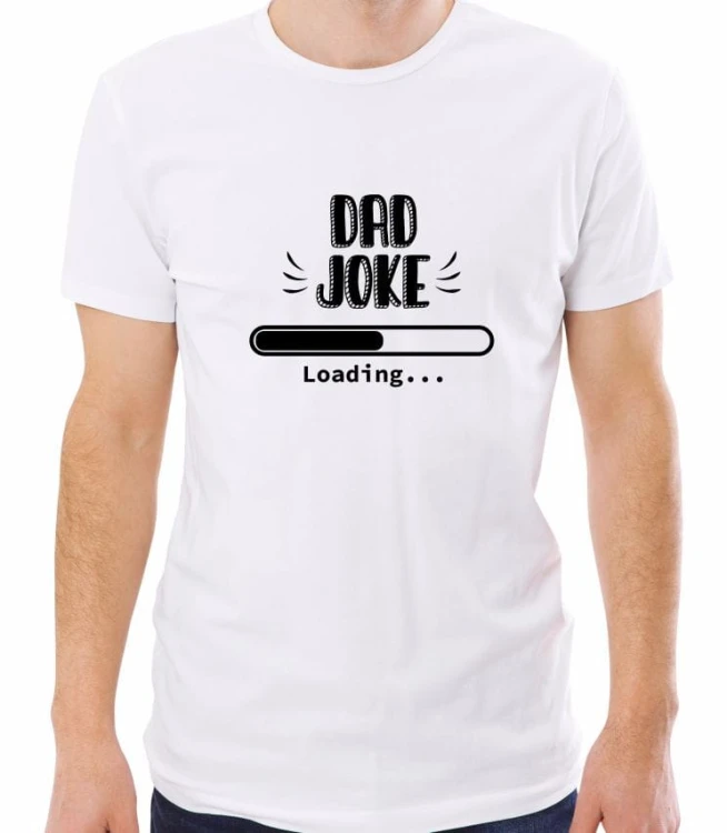 Biała męska koszulka dad joke loading