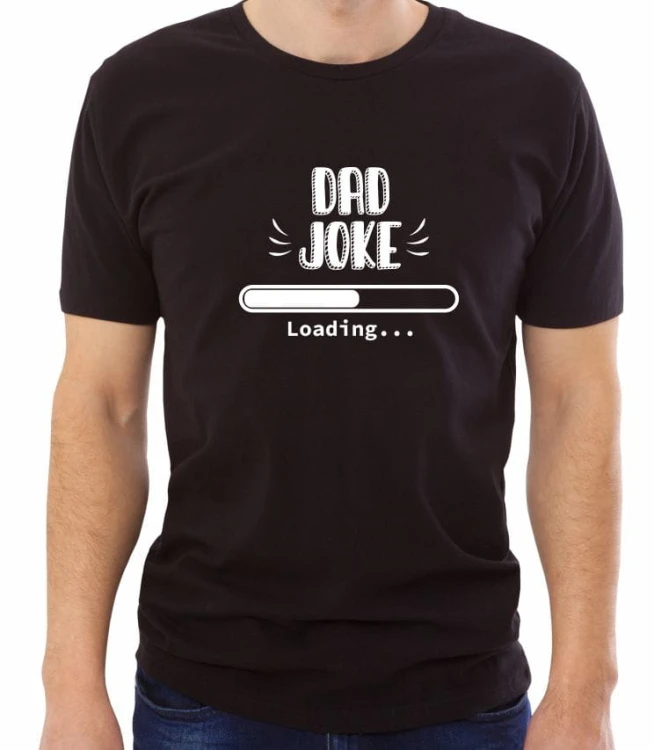 Czarna męska koszulka dad joke loading