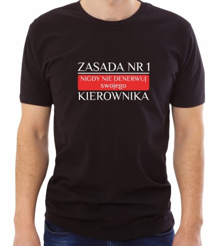 Czarna męska koszulka zasada nr 1