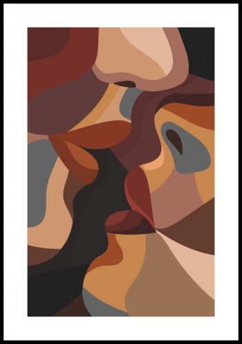 Plakat pocałunek z białym marginesem