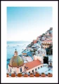 Plakat wybrzeże Positano z białą ramką dookoła