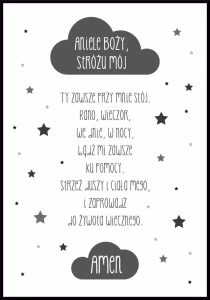 Plakat Modlitwa do Aniołka Stróża