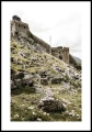 Piękny plakat ruin zamku Kotor w Czarnogórze z białym marginesem