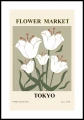 Plakat flower market Tokyo z białym marginesem