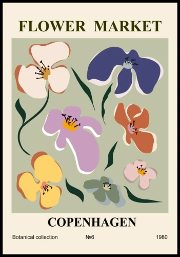 Plakat flower market copenhagen