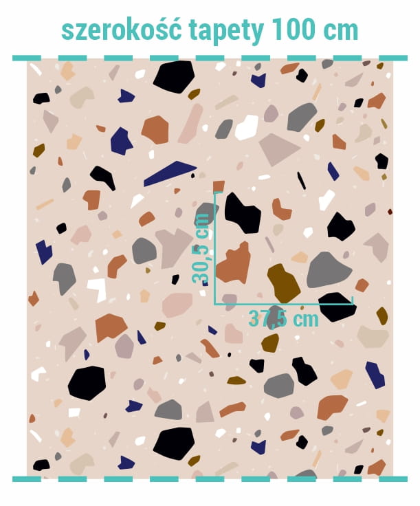 Wielkość wzoru na tapecie beige terrazzo