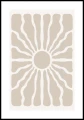 Plakat sunburst z białym marginesem