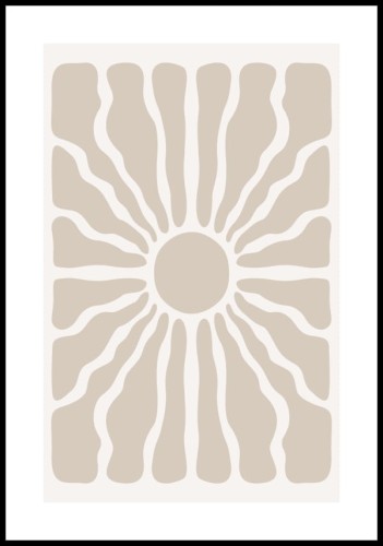 Plakat sunburst z białym marginesem