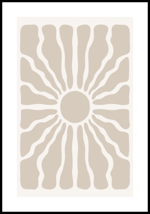 Plakat sunburst z białym marginesem