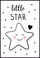 Plakat little star - z małą uśmiechnięta gwiazdką otoczoną serduszkami