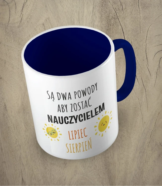 Kubek są dwa powody aby zostać nauczycielem granatowy