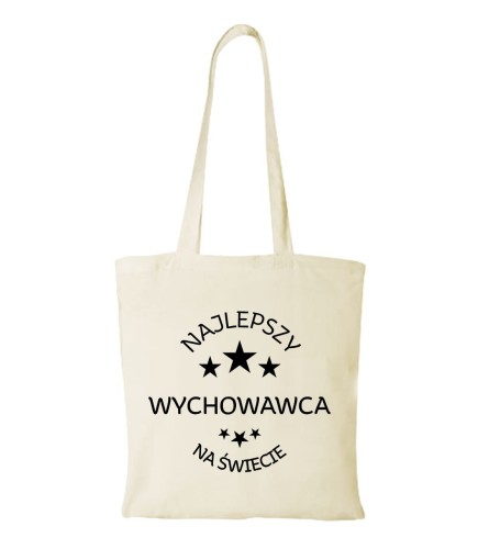 Bawełniana torba z nadrukiem: "Najlepszy wychowawca na świecie".