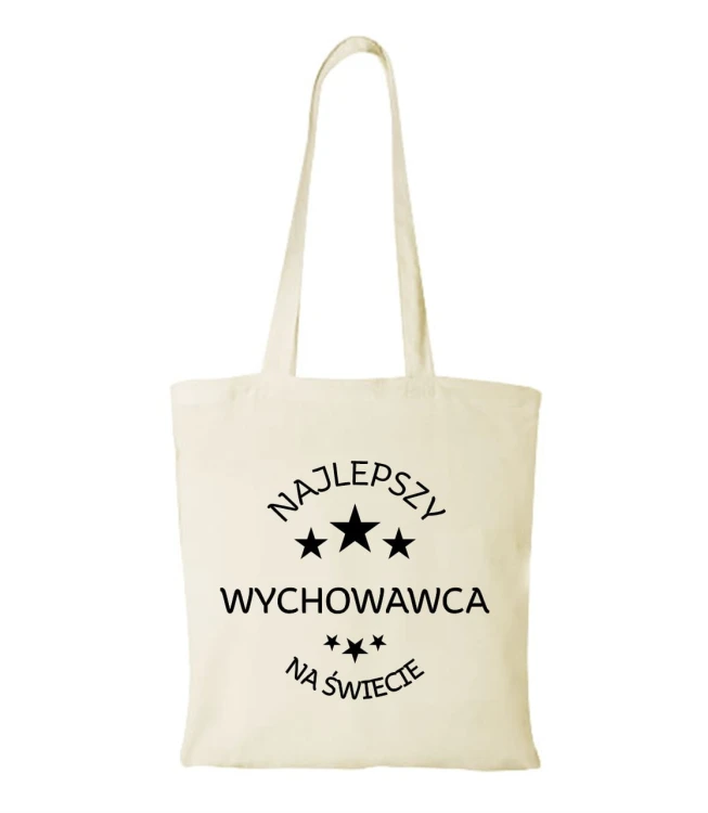 Bawełniana torba z nadrukiem: "Najlepszy wychowawca na świecie".