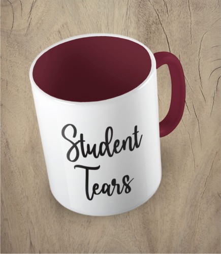 bordowy kubek student tears