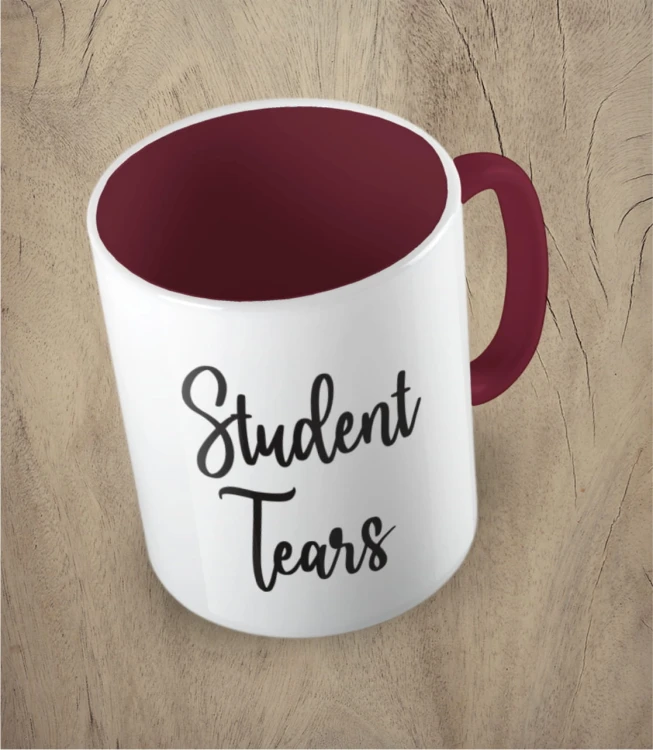 bordowy kubek student tears