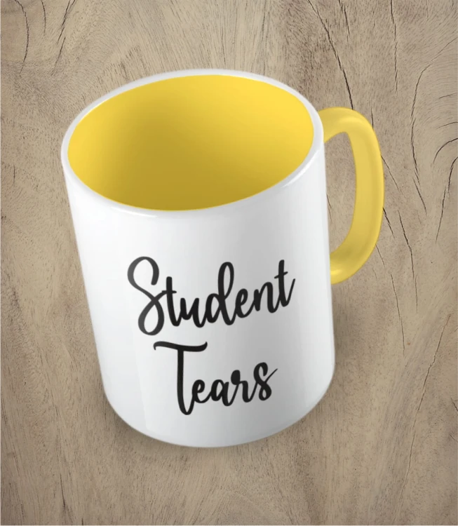 żółty kubek student tears