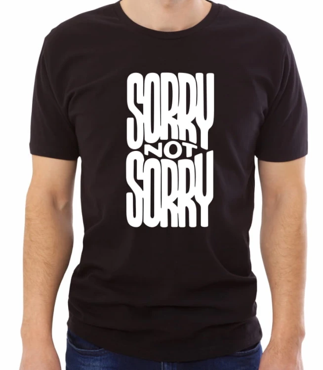 Czarna męska koszulka sorry not sorry