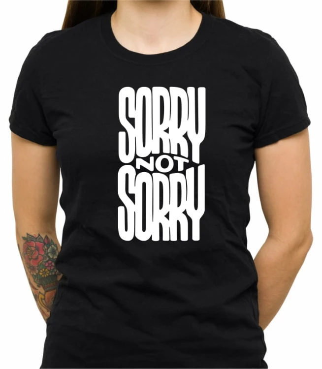 Czarna damska koszulka sorry not sorry