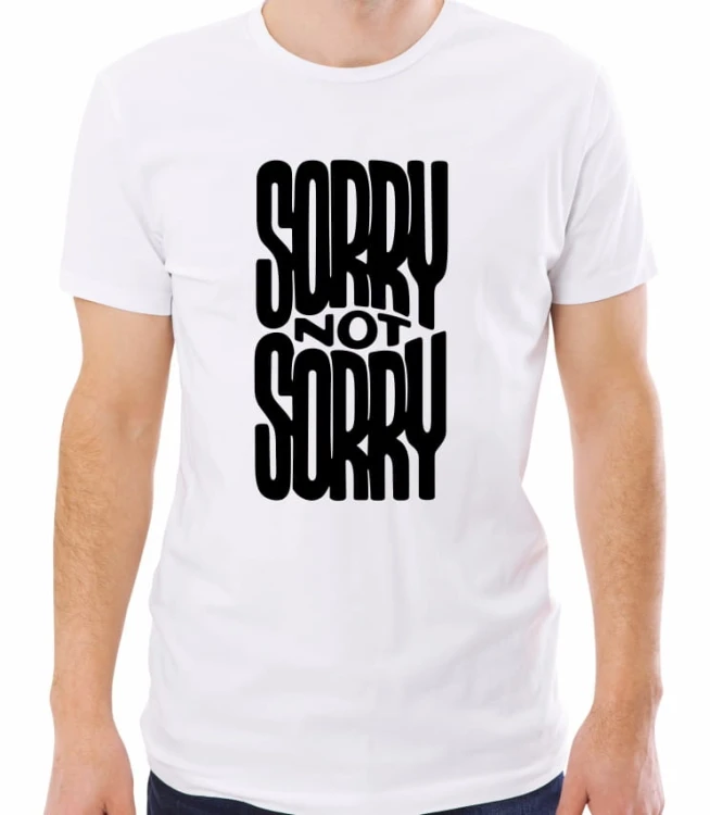 Biała męska koszulka sorry not sorry