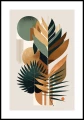 Plakat liście boho z białym marginesem