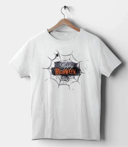 Biała koszulka Halloween Pajęczyna