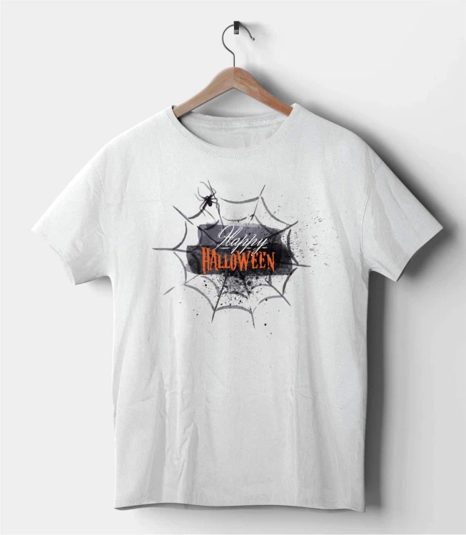 Biała koszulka Halloween Pajęczyna