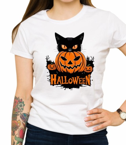Damska biała koszulka Halloween