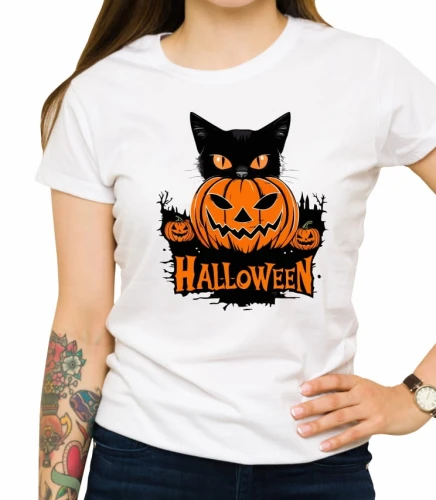 Damska biała koszulka Halloween