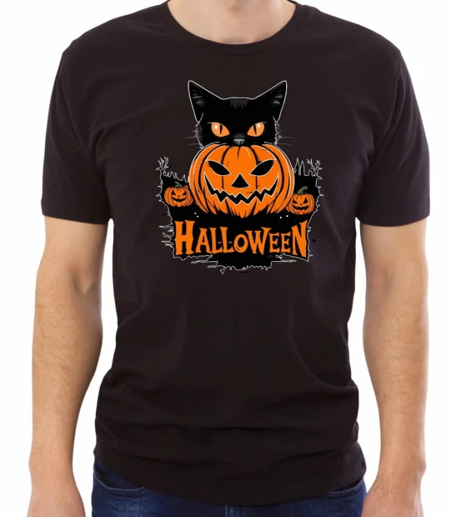 Męska czarna koszulka Halloween