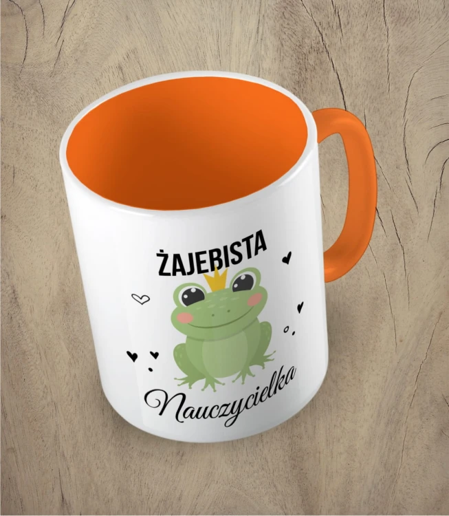 Kubek żajebista nauczycielka pomarańczowy