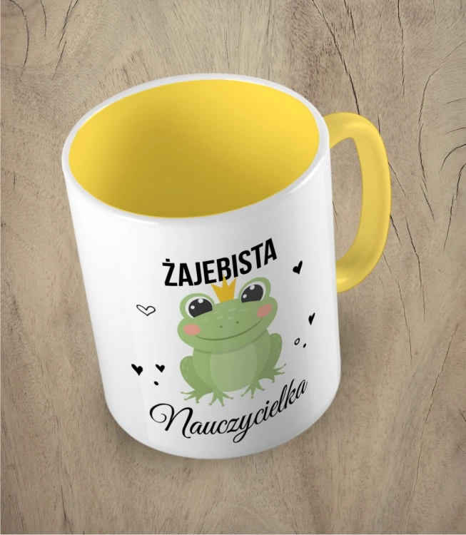 Kubek żajebista nauczycielka żółty