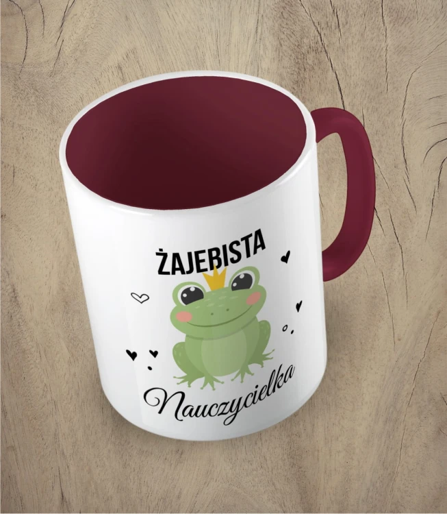 Kubek żajebista nauczycielka bordowy