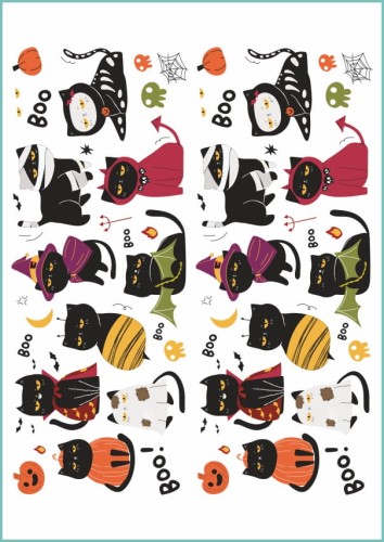 Tatuaże tymczasowe koty w stylu Halloween