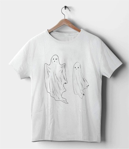 Biała koszulka Halloween Duchy