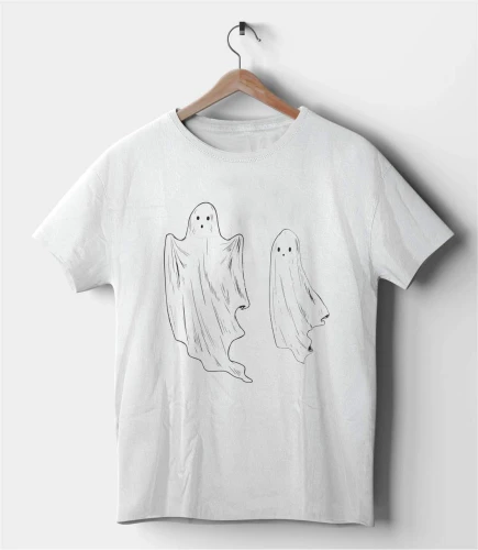 Biała koszulka Halloween Duchy