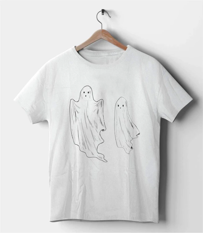 Biała koszulka Halloween Duchy