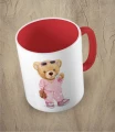 Czerwony kubek bear girl doll