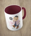 Bordowy kubek bear doll girl