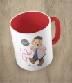 Czerwony kubek bear doll girl