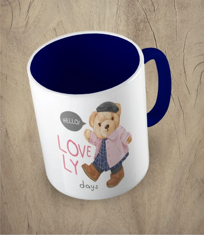 Granatowy kubek bear doll girl