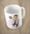 Biały kubek bear doll girl